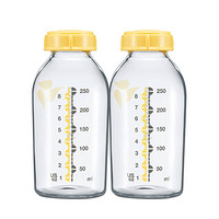 medela 美德乐 旗舰店新生儿玻璃奶瓶正品标口宝宝喝水储奶瓶250ml2个装