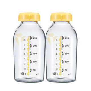 medela 美德乐 旗舰店新生儿玻璃奶瓶正品标口宝宝喝水储奶瓶250ml2个装