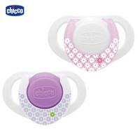 智高（chicco）粉色桃心仿生硅胶安抚奶嘴 0-6M 两个装