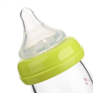 Pigeon 贝亲 宽口径奶瓶 玻璃材质婴儿奶瓶 新生儿宝宝奶壶 240ml绿色M奶嘴（3-6月）