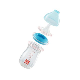 gb 好孩子 拥抱系列 B80393 玻璃奶瓶 120ml 粉蓝 0岁+