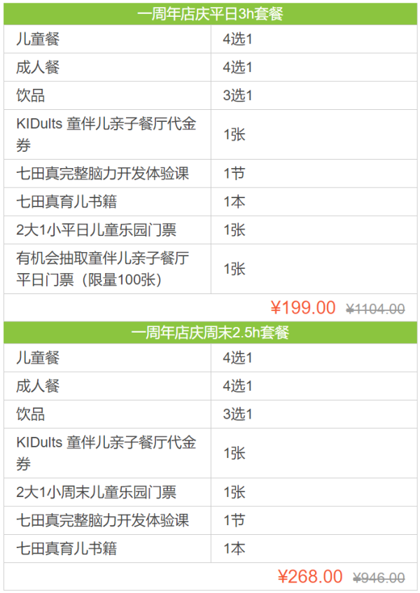 北京KIDults童伴儿亲子餐厅 门票+儿童餐+成人餐+饮品+脑力开发课+育儿书籍
