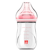 gb 好孩子 拥抱系列 B80394 玻璃奶瓶 180ml 粉红 0岁+