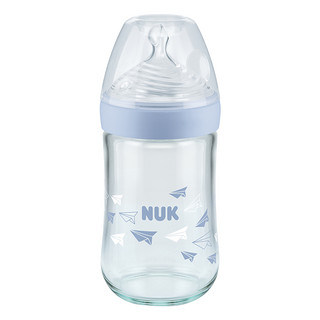 NUK 40.745.723 玻璃奶瓶 240ml 蓝色 6月+