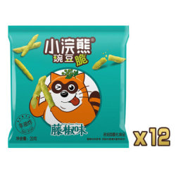 统一 小浣熊豌豆脆藤椒味20g*12袋 非油炸休闲膨化零食小吃 藤椒味/黄瓜味/蒜香味 *12件