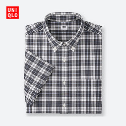 UNIQLO 优衣库 417827 男款泡泡纱格子衬衫