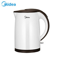 Midea/美的 电水壶 烧水壶 电热水壶 1.5L 不锈钢 无缝内胆 双层隔热 防尘盖 烧茶水壶 深咖啡色 MK-TM1502