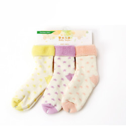 全棉时代 婴幼儿星星内毛圈提花袜 3双/袋