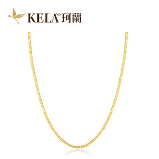 KELA.CN 珂兰 KLNW027376 18K金黄色K金锁骨项链 盒子链 42cm