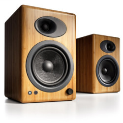 声擎(Audioengine) A5+N 高级书架式有源音箱 焦糖色 - 碳化实心竹