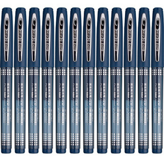 BAOKE 宝克 PC988  0.5mm蓝黑色半针管中性笔大容量水笔医生处方笔签字笔  12支/盒