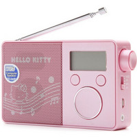 凯蒂猫（Hello Kitty） KT-RA2 便携式时尚数码收音机 迷你音响 FM收音/SD便携式数码音响（粉色）