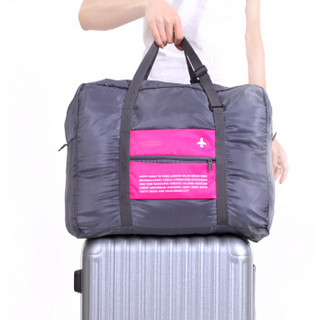 四万公里 旅行收纳包可套拉杆箱 便携式可折叠行李整理袋 男女 出差单肩手提大容量防水衣物袋 SW1014 玫红色