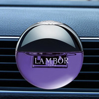 兰博（LAMBOR）汽车香水 车载香水出风口香水 圆形 梦魅香型 紫色