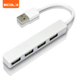 宜客莱（ECOLA）USB分线器 USB2.0 4口集线器HUB 带过载电压 电流保护功能USB-HUB03WT (白色)