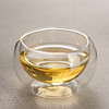 品茶忆友 玻璃茶具 透明隔热双层玻璃茶杯 一套六只