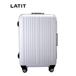 LATIT PC铝框旅行行李箱 拉杆箱 24英寸 万向轮 亮白色