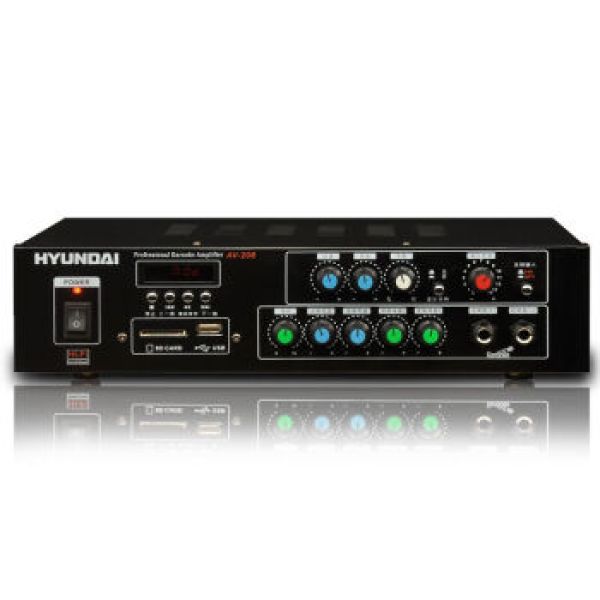 商品现代(hyundai)av-208 家庭影院 家用式音响 av功放机 (黑色)