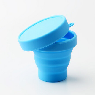 加加林JAJALIN 旅行杯子便携式可折叠杯伸缩杯 户外硅胶折叠漱口杯饮水杯 蓝色