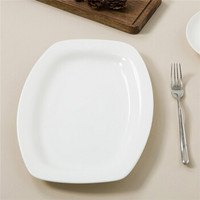 SKYTOP斯凯绨 陶瓷鱼盘骨瓷餐具盘子纯白12英寸方形