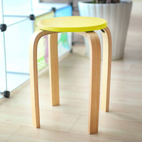 美达斯 餐椅实木 简约家用可叠加凳子 弯曲木休闲凳子 青绿 12316