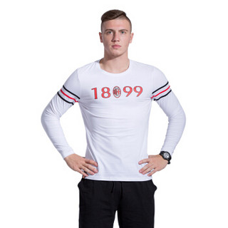 AC米兰男士长袖T恤圆领球迷专属吸汗透气休闲精棉训练长袖衫T恤男白色L55557