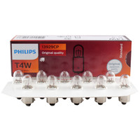 飞利浦（PHILIPS）指示灯示宽灯牌照灯T4W 24V汽车灯泡卡车货车客车拖车专用 10支装