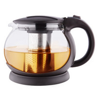 紫丁香 1L高硼硅加厚耐热玻璃功夫茶具泡茶壶自动翻盖带底座茶壶S45-1