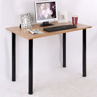 need 简易书桌电脑桌子台式笔记本时尚简约家用办公桌学生宿舍写字桌寝室专用1米 AC2BB(100*60) 柚木面黑腿