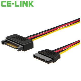 CE-LINK SATA硬盘延长线 15Pin公转母硬盘光驱延长线 供电线 电源线硬盘线 黑排线 2640