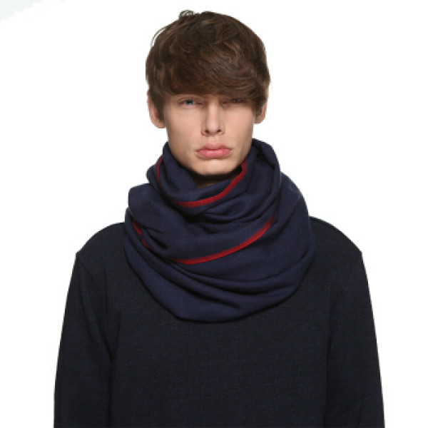 her 秋冬羊绒男士围巾羊毛混纺保暖超长男式围脖礼盒装 绅士系列 宝