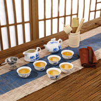 常生源 陶瓷功夫茶具套装 手绘  一壶六杯 茶道 茶漏 春山茶具套组