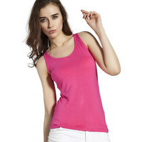 雪中飞 SNOWFLYING 吊带背心 夏季纯色淑女吊带背心 女 打底无袖衫XXNvBeiXin-1 玫红 均码 (红色、均码)