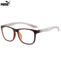 PUMA 彪马 中性款玳瑁色哑光镜框灰色亮面镜腿光学眼镜架眼镜框 PU0034OA-002 53mm