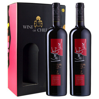 智利进口红酒 彩风（Viento Sur）赤霞珠红葡萄酒750ml*2瓶 葡萄酒礼盒