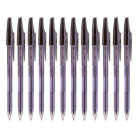 PILOT 百乐 日本百乐(PILOT)圆珠笔啄木鸟原子笔中油笔宝珠笔BP-S-F黑色0.7MM 12支装原装进口