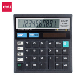 deli 得力 DL-500 新升级桌面型计算器 黑色 *7件