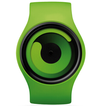 ZIIIRO Gravity系列创意旋涡指针时尚概念腕表手表 绿色表带表盘