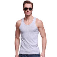 雪中飞 SNOWFLYING 男士背心棉质纯色贴身背心男四季时尚打底衫 灰色 X-600111 XXXL(185) (灰色、XXXL、棉)