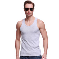 雪中飞 SNOWFLYING 男士背心棉质纯色贴身背心男四季时尚打底衫 灰色 X-600111 L(170) (灰色、L、棉)