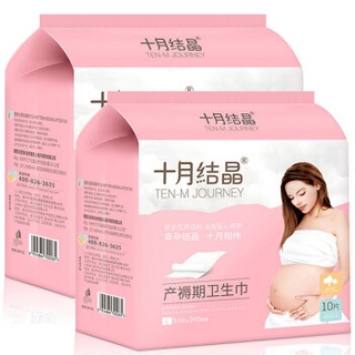 十月结晶 棉柔孕产妇产后产褥期孕产妇卫生巾SH122/L号/10片装 ×2包组合
