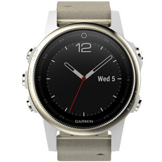 佳明（GARMIN）Fenix5S飞耐时5S中文蓝宝石玻璃镜面皮表带GPS多功能登山跑步智能运动表游泳户外腕表光学心率