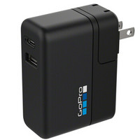 GoPro 运动相机配件 双端口充电器 Supercharger（适用于所有 GoPro 相机及其他 USB 设备）