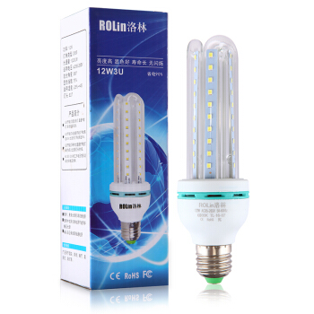 洛林 ROlin）led灯泡节能灯泡 e27大螺口 U型12W白光