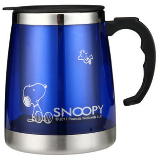 SNOOPY 史努比 DP-5008 304不锈钢保温杯 450ml 蓝色