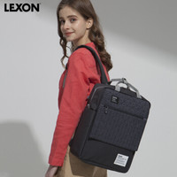 法国乐上(LEXON)双肩包13.3/14英寸笔记本电脑包时尚休闲背包泼水旅行包男书包  深灰色