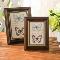 亮丽(SPLENDID)相框 摆台 7英寸咖啡金 欧式复古做旧相片框 照片框 挂台画框