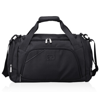 七匹狼 旅行包男女旅游包旅行袋多功能大容量行李包手提健身包 黑色B0301762-101