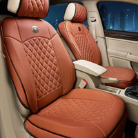 五福金牛 汽车坐垫 夏季坐垫 3D耐磨健康皮革四季通用座垫 时尚棕色