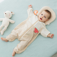 威尔贝鲁（WELLBER）婴儿7分袖分腿睡袋 儿童防踢被 宝宝哈衣 西瓜款85cm